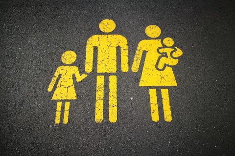 yellow family sign